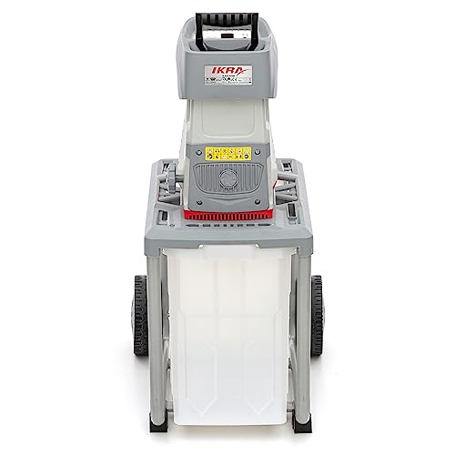 IKRA Elektro Gartenhäcksler ILWH 3000, leise robust wartungsarm, starke 3.000W, Aststärke bis 45mm, Blauer Engel