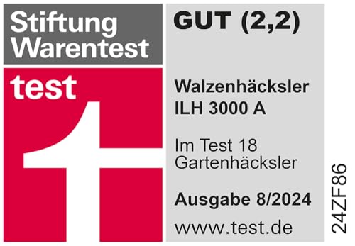 IKRA Elektro Gartenhäcksler Walzenhäcksler ILH 3000 A, starke 3.000W, inkl. Schere & Schutzbrille