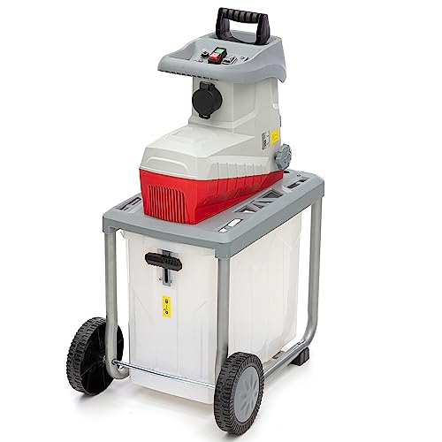 IKRA Elektro Gartenhäcksler ILWH 3000, leise robust wartungsarm, starke 3.000W, Aststärke bis 45mm, Blauer Engel