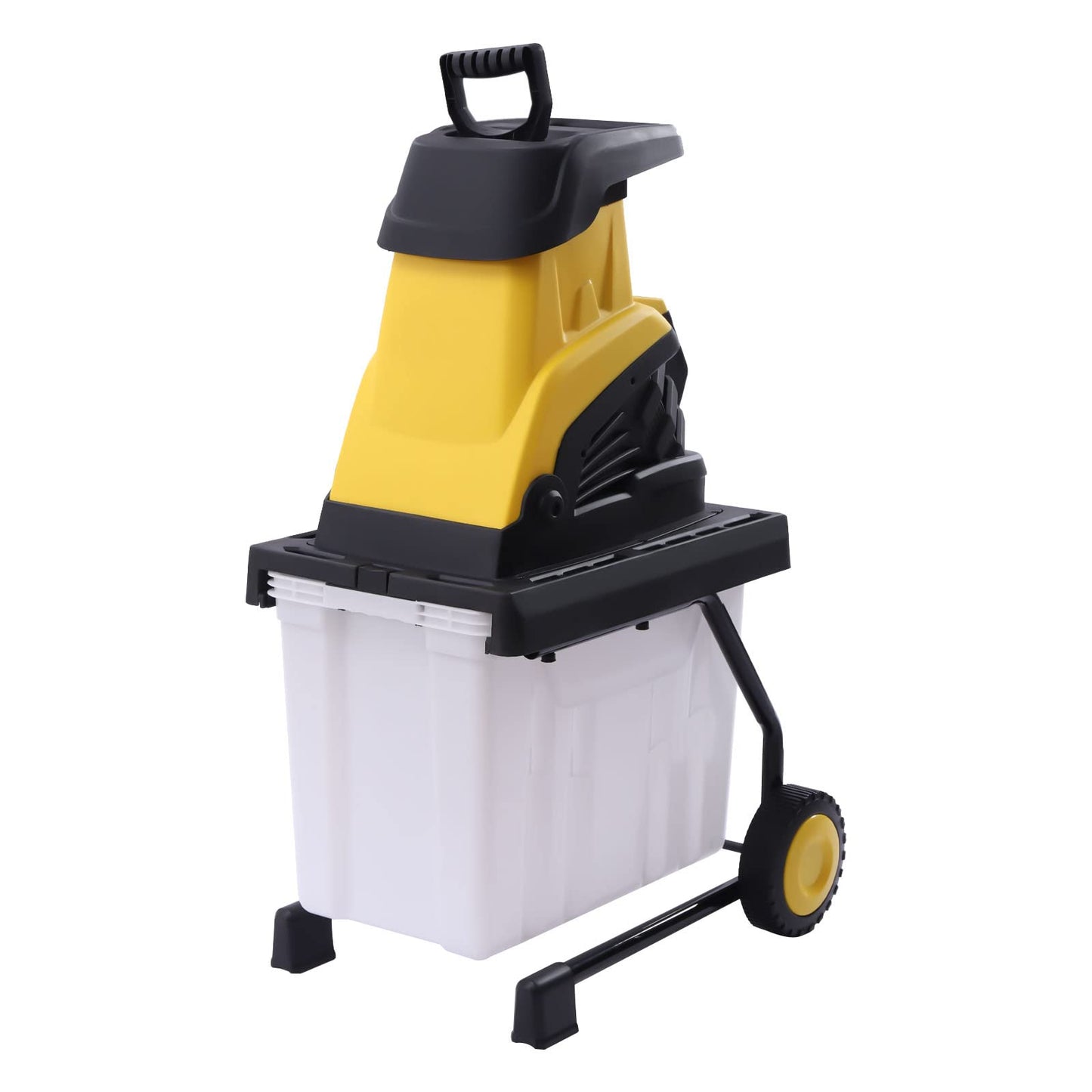 45L Elektro Gartenhäcksler Häcksler Walzenhäcksler Messerhäcksler Astbrecher 2500W Reiner Kupfermotor mit Handschuhe Schutzbrille 45mm Schneiddurchmesser 45L Aufbewahrungsbox