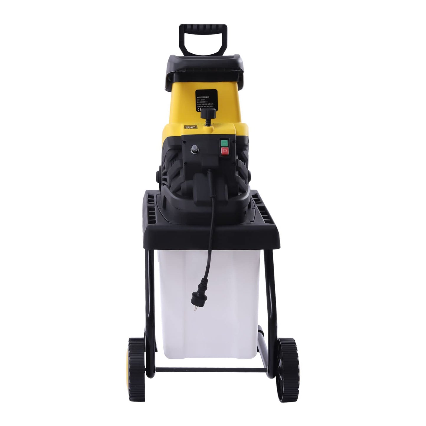 45L Elektro Gartenhäcksler Häcksler Walzenhäcksler Messerhäcksler Astbrecher 2500W Reiner Kupfermotor mit Handschuhe Schutzbrille 45mm Schneiddurchmesser 45L Aufbewahrungsbox