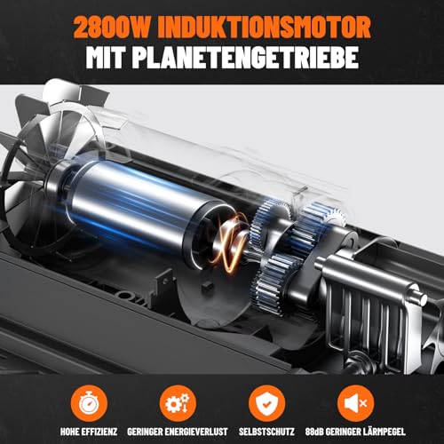 DOVAMAN GT10 Leiser Gartenhäcksler, 8-Zahn-Rollenmesser, Zerkleinert bis zu 45mm, Häcksler mit 2800W Bürstenlosem Motor, 88dB, 55L Auffangbox, 18:1 Zerkleinerungsverhältnis, Mühelos für Gartenabfälle
