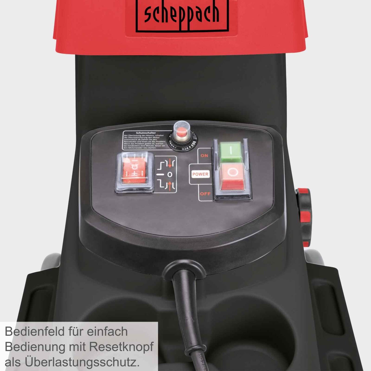 Scheppach GS60 Elektro Gartenhäcksler + Fahrvorrichtung - 2in1 Leisehäcksler | 2800W Leistung | Schnittstärke 45mm | 60L Fangbox | Selbsteinzug & Rücklauf | mit Nachstopfer, Handschuhe & Gartenschere