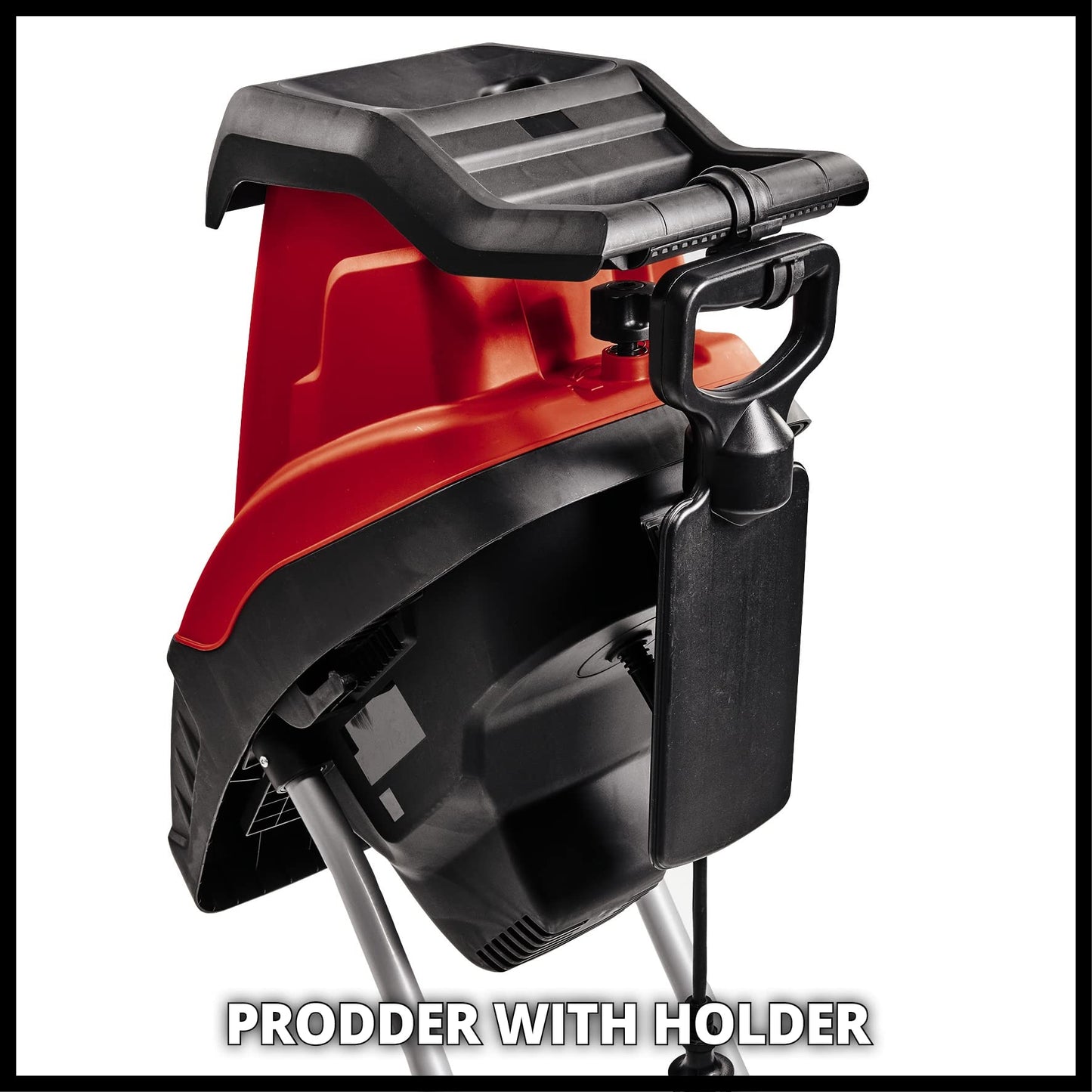 Einhell Elektro-Messerhäcksler GC-KS 2540 (2 Wendemesser aus Spezialstahl, große Trichteröffnung, Motorschutzschalter, Häckselgutfangsack, Transportgriff inkl. Stopfer), Rot