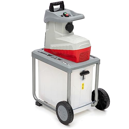 IKRA Elektro Gartenhäcksler ILWH 3000, leise robust wartungsarm, starke 3.000W, Aststärke bis 45mm, Blauer Engel
