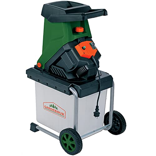 Gardebruk® Gartenhäcksler 3100 W max. 40 mm Aststärke Elektrisch 50 L Robuste Auffangbox Messerhäcksler Schredder Holz