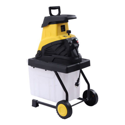 45L Elektro Gartenhäcksler Häcksler Walzenhäcksler Messerhäcksler Astbrecher 2500W Reiner Kupfermotor mit Handschuhe Schutzbrille 45mm Schneiddurchmesser 45L Aufbewahrungsbox