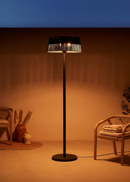 CREATE/PATIO HEATER/Halogen-Infrarot Heizstrahler für Terrassen, Garten und Außenbereiche / 2100W, Standheizstrahler, 3 Heizstufen 900-1200-2100W, Grau, Quarz-Heizelement, Umkippsicherung, IP44